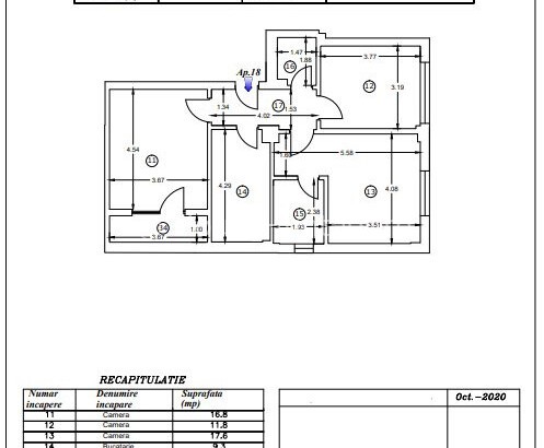 Apartament 3 camere Domenii bloc cu lift 2020